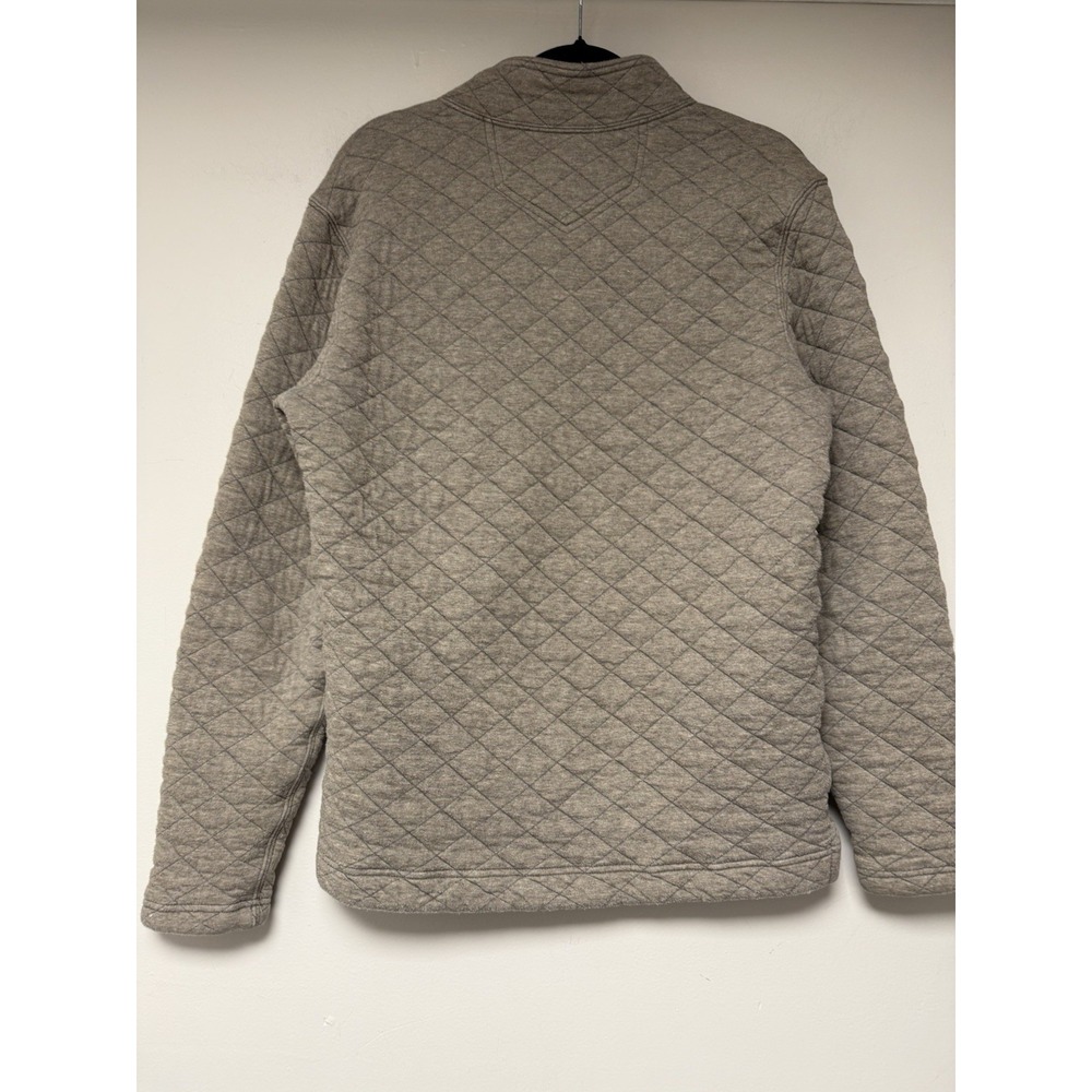 Eddie Bauer Mens Quilted Quarter Zip Pullover Sweater Beige‎ Size Small - Picture 5 of 6